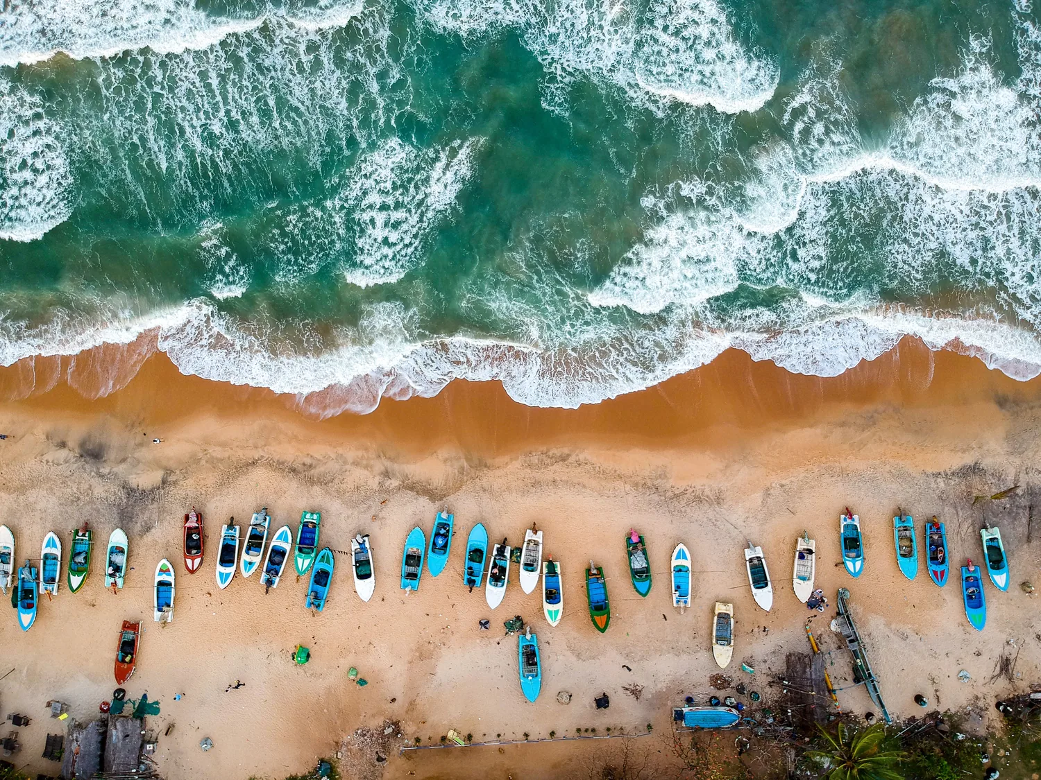 Golden sand and rolling waves on Sri Lanka's southern coast